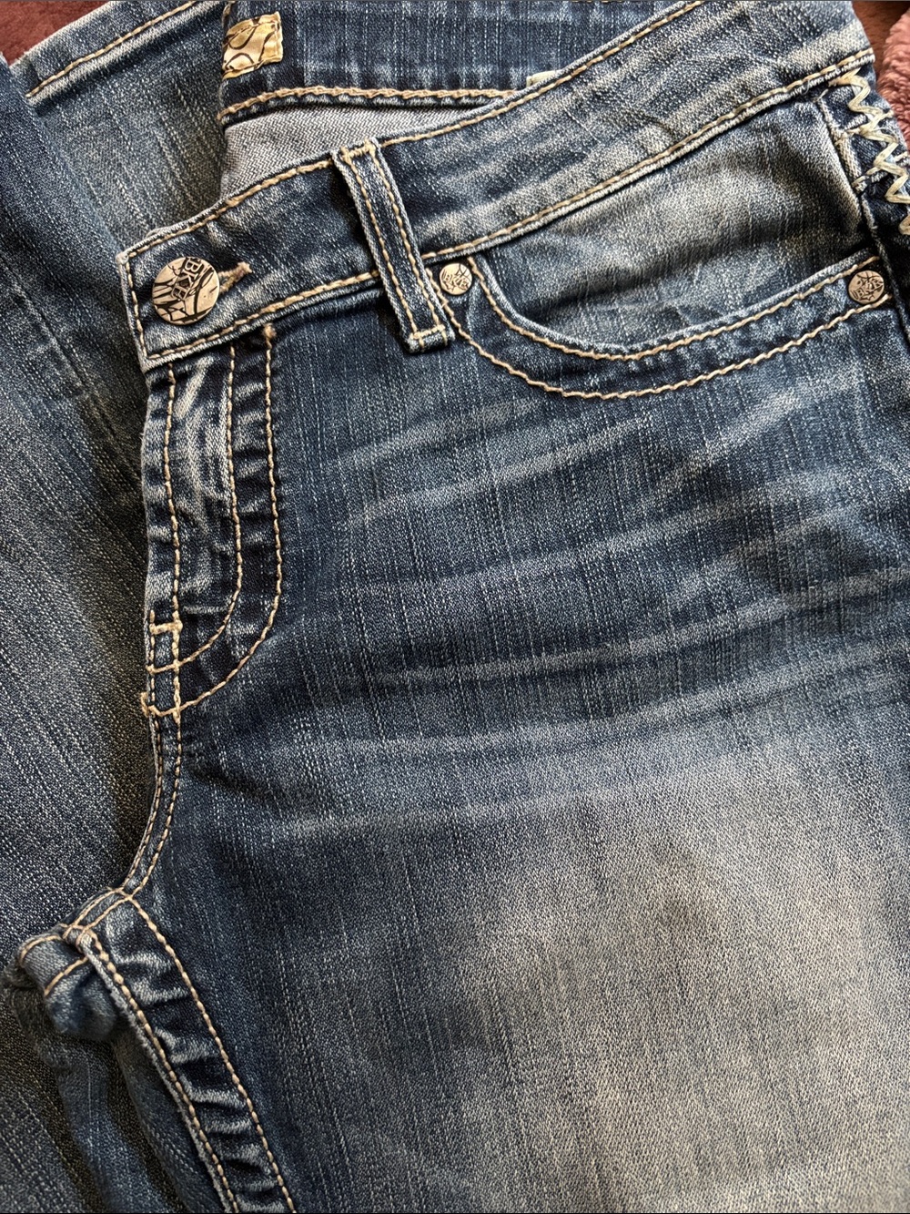 BKE Jeans - Indigo Blue with Brown stitching